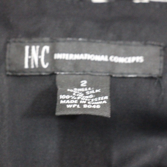 INC INTERNATIONAL CONCEPTS Black/White Silk Dress - Picture 8 of 8
